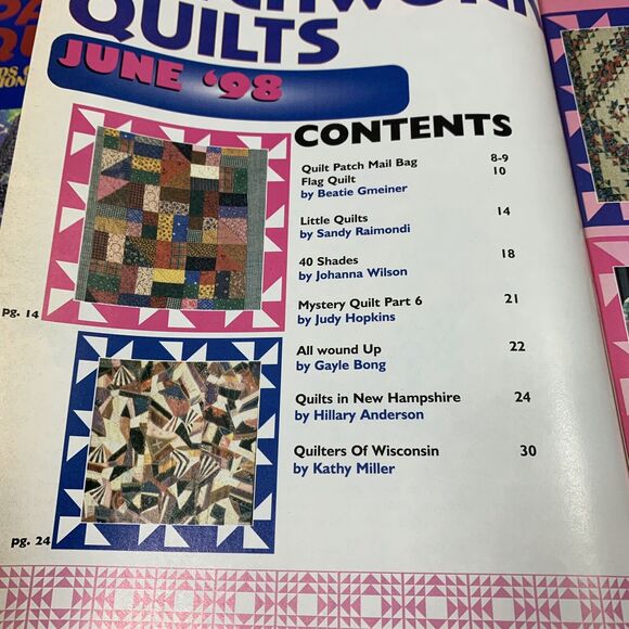 2 Lady's Circle Patchwork Quilts Magazines‎ April & June 1998 Vtg Quilt Patterns - Picture 9 of 11